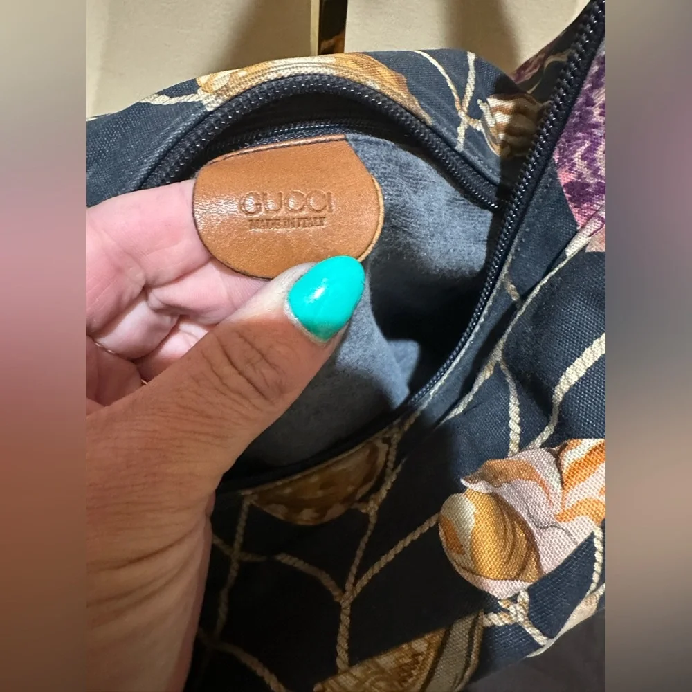 Nautical Gucci x Tom Ford era Hobo Canvas and Leather Rare Bag - Picture 9 of 12